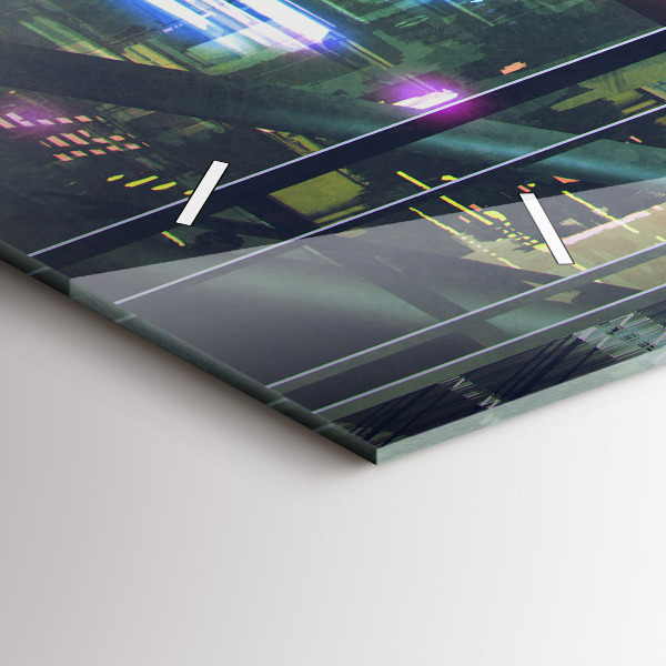 Horloge rectangulaire horizontale Cyberpunk