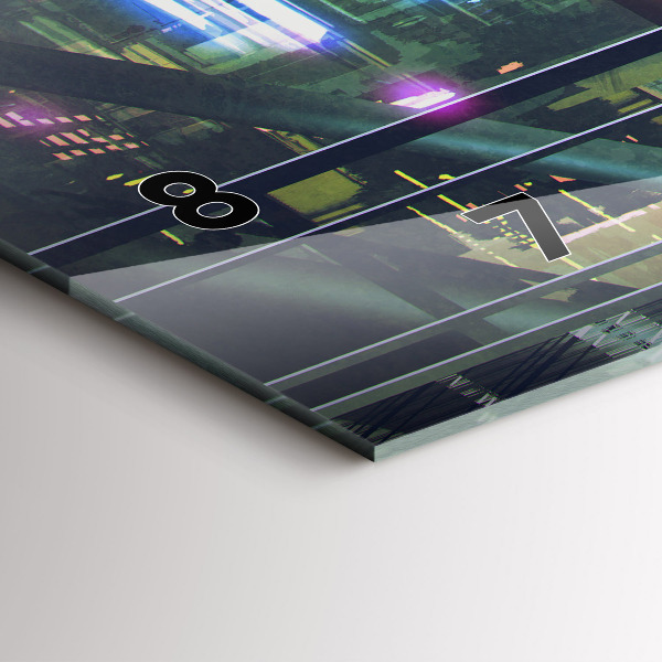 Horloge rectangulaire horizontale Cyberpunk