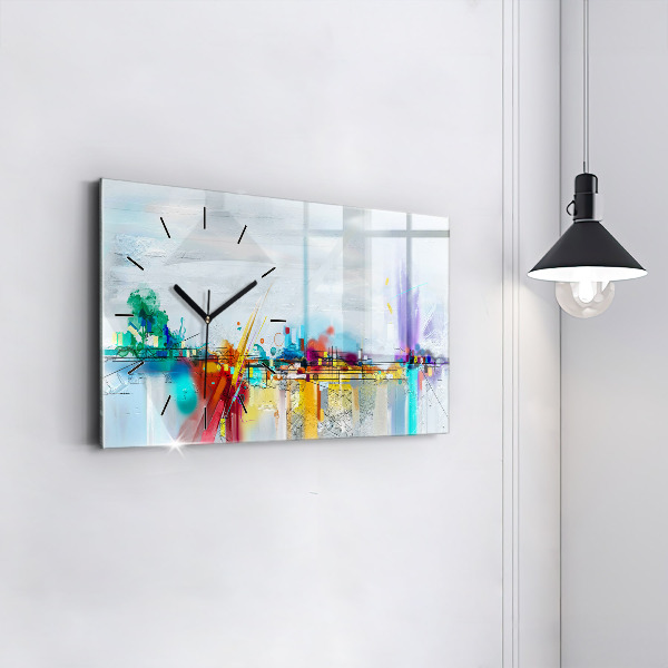 Horloge rectangulaire horizontale 'Paysage abstrait à l''huile'