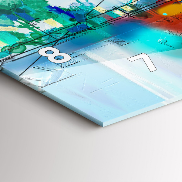 Horloge rectangulaire horizontale 'Paysage abstrait à l''huile'