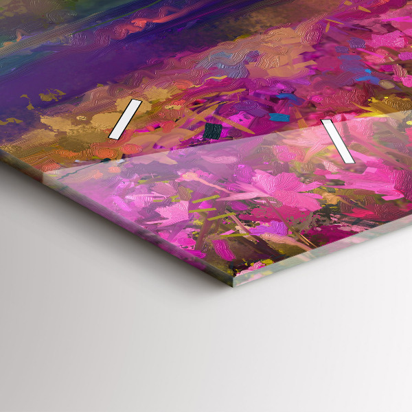 Horloge rectangulaire horizontale Prairie au coucher du soleil