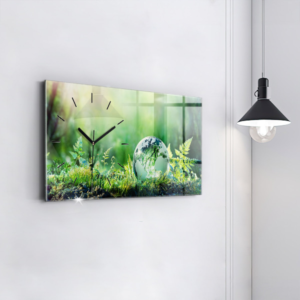 Horloge rectangulaire horizontale Globe