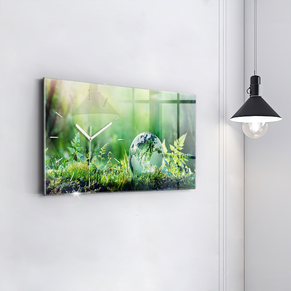 Horloge rectangulaire horizontale Globe