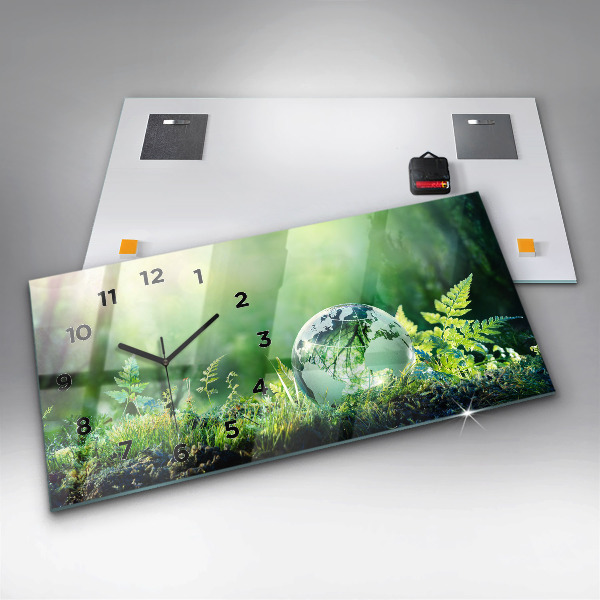 Horloge rectangulaire horizontale Globe