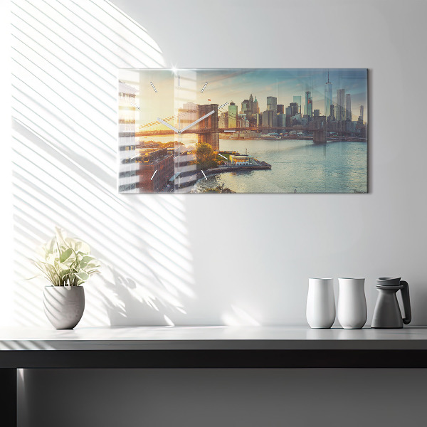 Horloge rectangulaire horizontale New York Manhattan