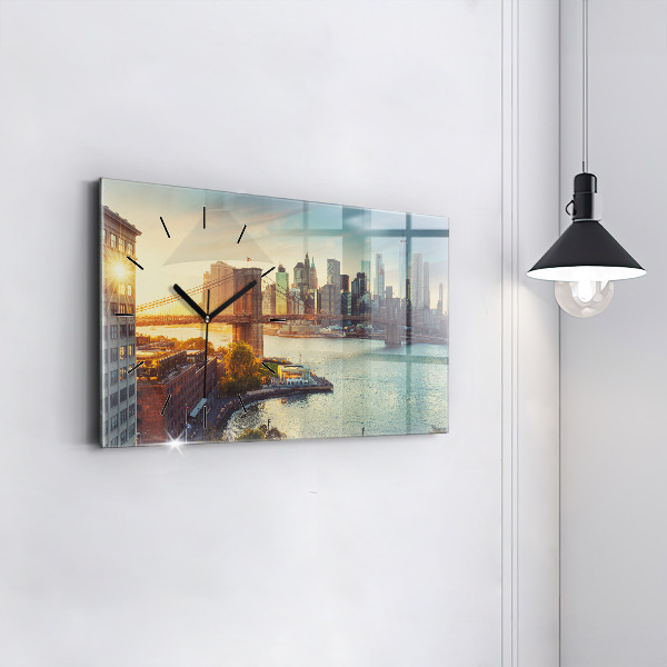 Horloge rectangulaire horizontale New York Manhattan