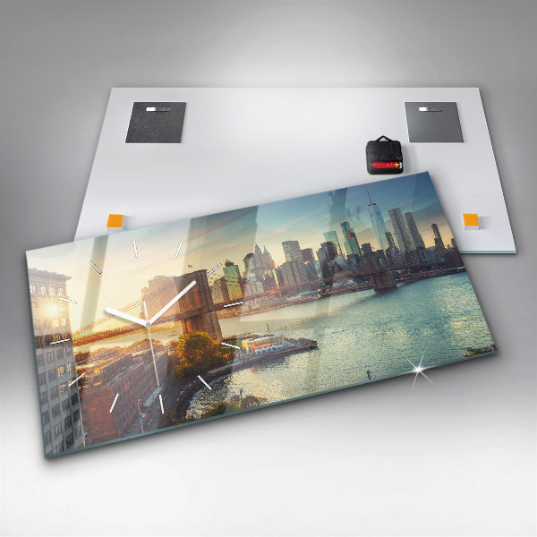 Horloge rectangulaire horizontale New York Manhattan
