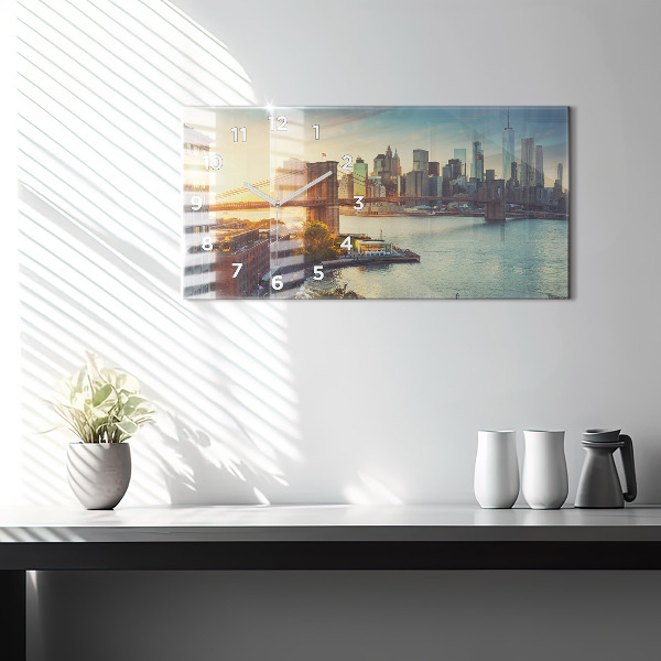 Horloge rectangulaire horizontale New York Manhattan