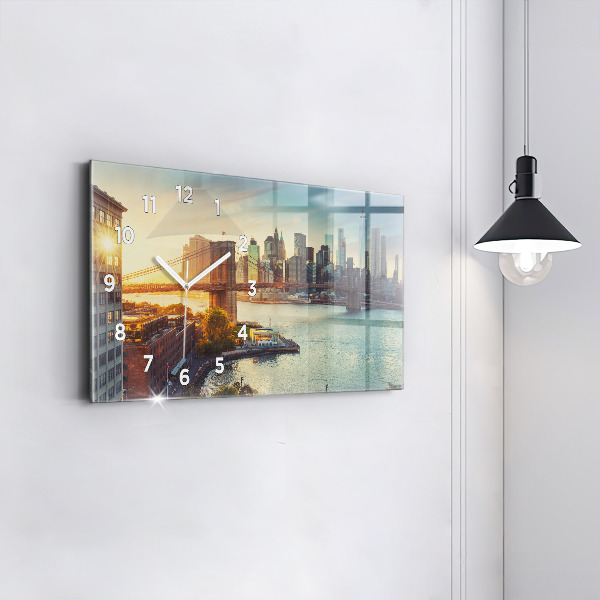 Horloge rectangulaire horizontale New York Manhattan