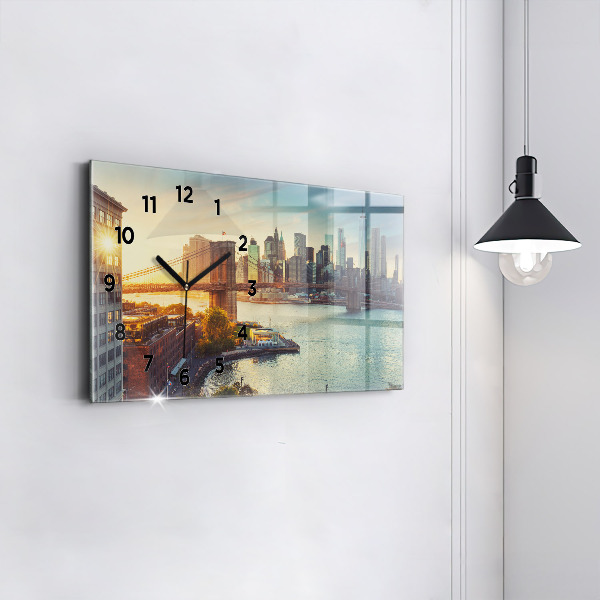 Horloge rectangulaire horizontale New York Manhattan