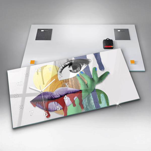 Horloge rectangulaire horizontale Collage surréaliste