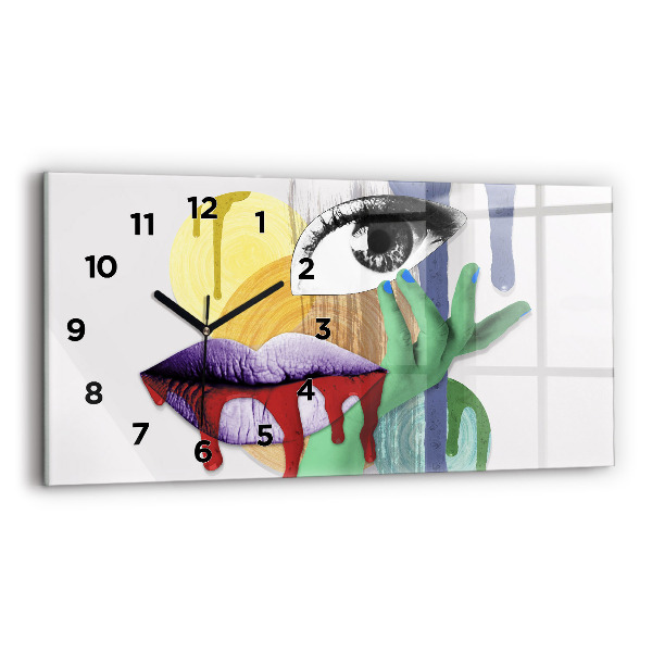 Horloge rectangulaire horizontale Collage surréaliste