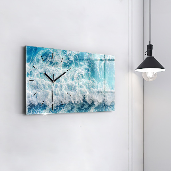Horloge rectangulaire horizontale 'Vagues de l''océan'