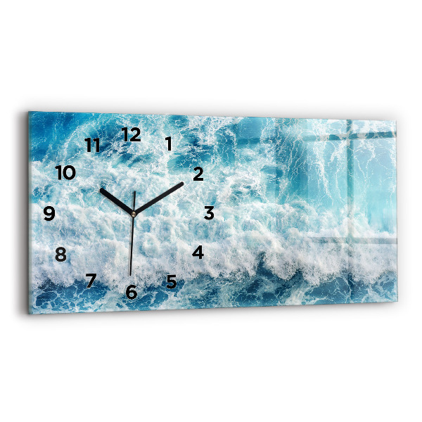 Horloge rectangulaire horizontale 'Vagues de l''océan'