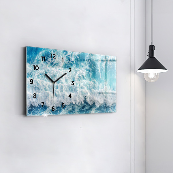 Horloge rectangulaire horizontale 'Vagues de l''océan'