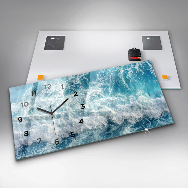 Horloge rectangulaire horizontale 'Vagues de l''océan'