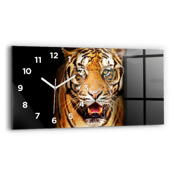 Horloge rectangulaire horizontale Tigre - regard sauvage