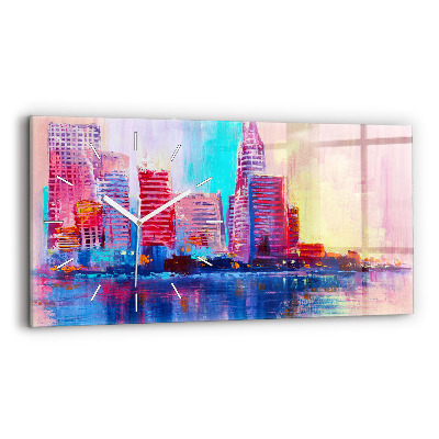 Horloge rectangulaire horizontale Abstraction de gratte-ciel