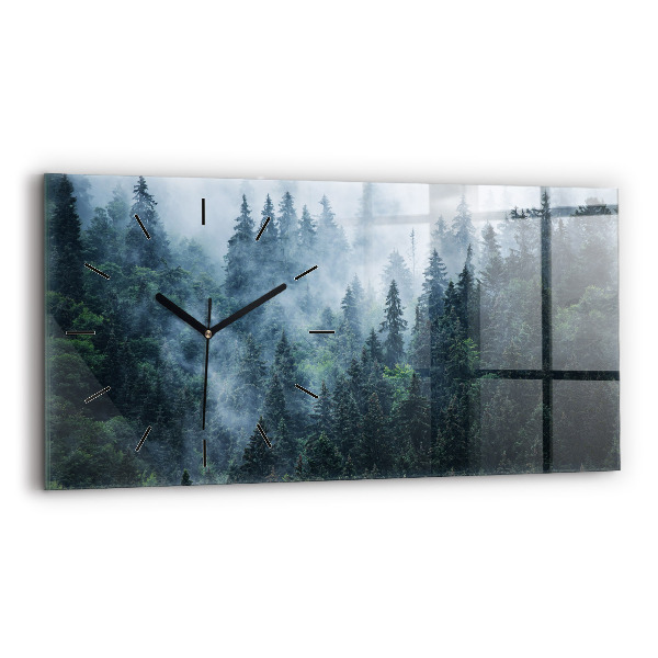 Horloge rectangulaire horizontale Paysage de montagne brumeux