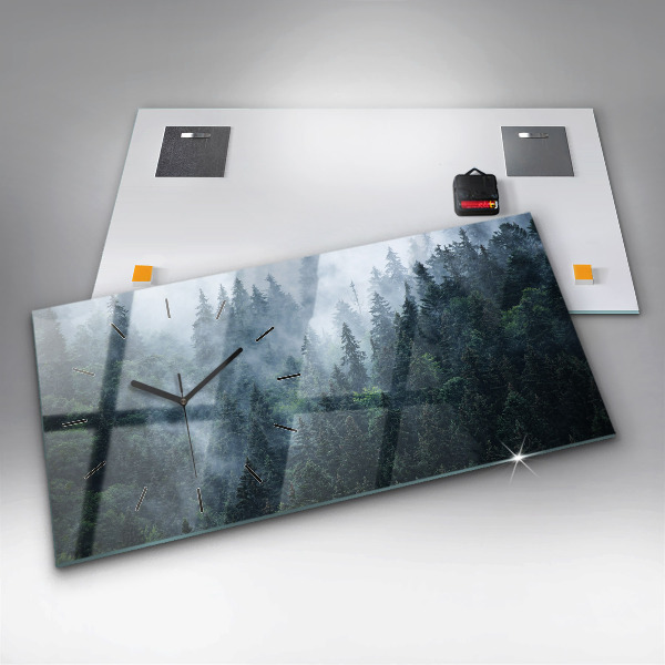 Horloge rectangulaire horizontale Paysage de montagne brumeux