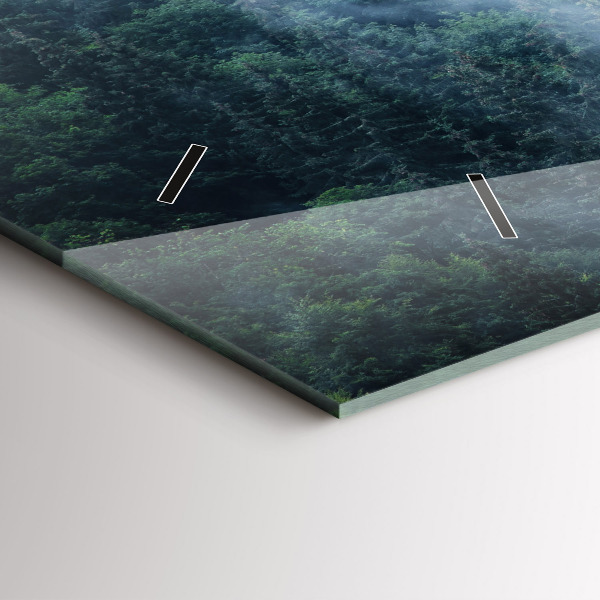 Horloge rectangulaire horizontale Paysage de montagne brumeux