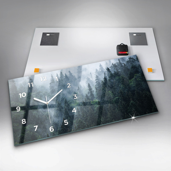 Horloge rectangulaire horizontale Paysage de montagne brumeux
