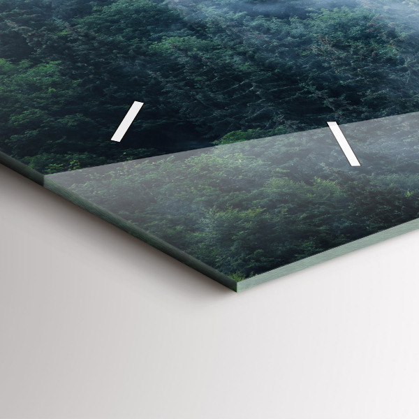 Horloge rectangulaire horizontale Paysage de montagne brumeux