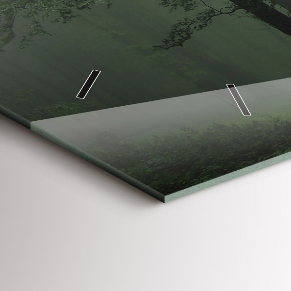 Horloge rectangulaire horizontale Forêt brumeuse le matin