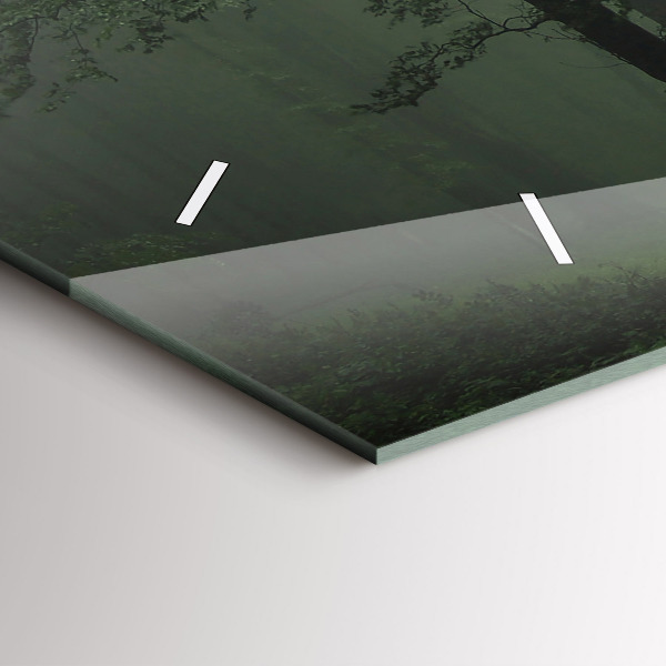 Horloge rectangulaire horizontale Forêt brumeuse le matin