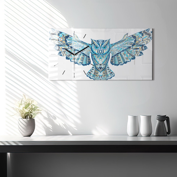Horloge murale horizontale Chouette en vol