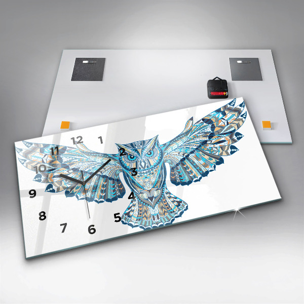 Horloge murale horizontale Chouette en vol