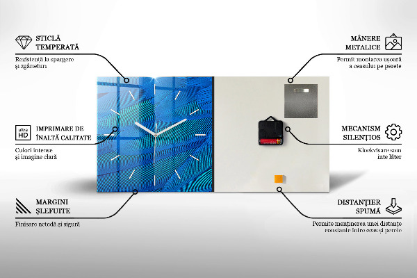Horloge rectangulaire horizontale 'Cascade de l''île volante'