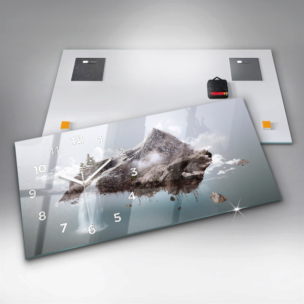 Horloge rectangulaire horizontale 'Cascade de l''île volante'