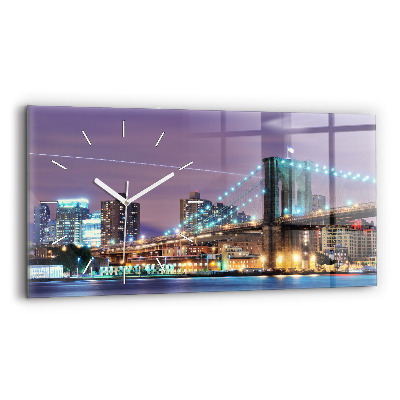 Horloge rectangulaire horizontale Pont de Brooklyn et East River