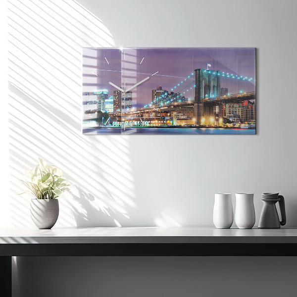 Horloge rectangulaire horizontale Pont de Brooklyn et East River