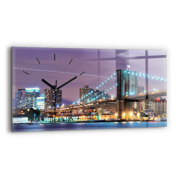 Horloge rectangulaire horizontale Pont de Brooklyn et East River