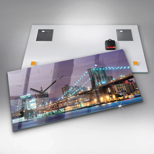 Horloge rectangulaire horizontale Pont de Brooklyn et East River