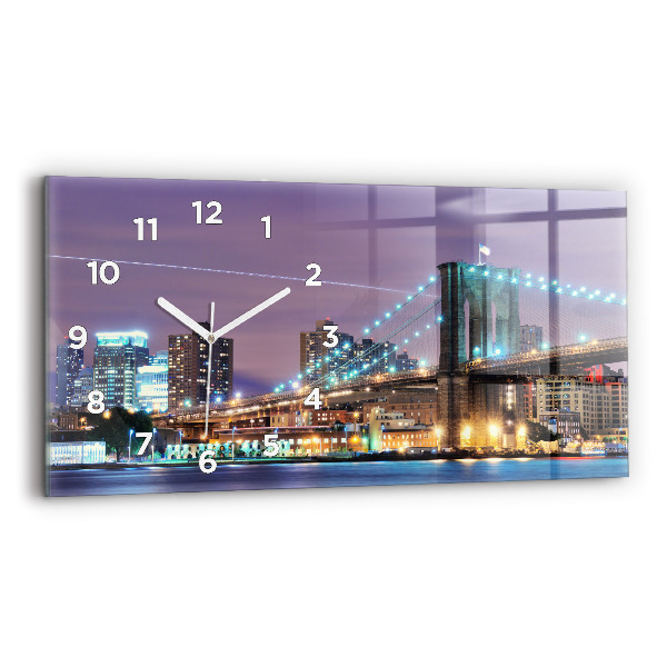Horloge rectangulaire horizontale Pont de Brooklyn et East River