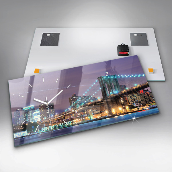 Horloge rectangulaire horizontale Pont de Brooklyn et East River