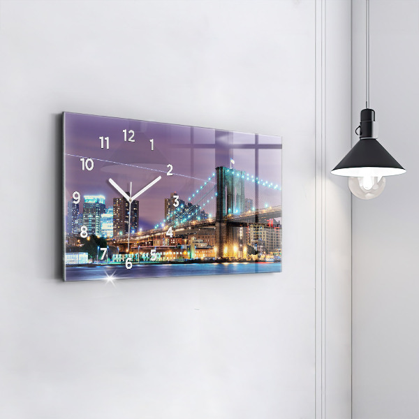 Horloge rectangulaire horizontale Pont de Brooklyn et East River