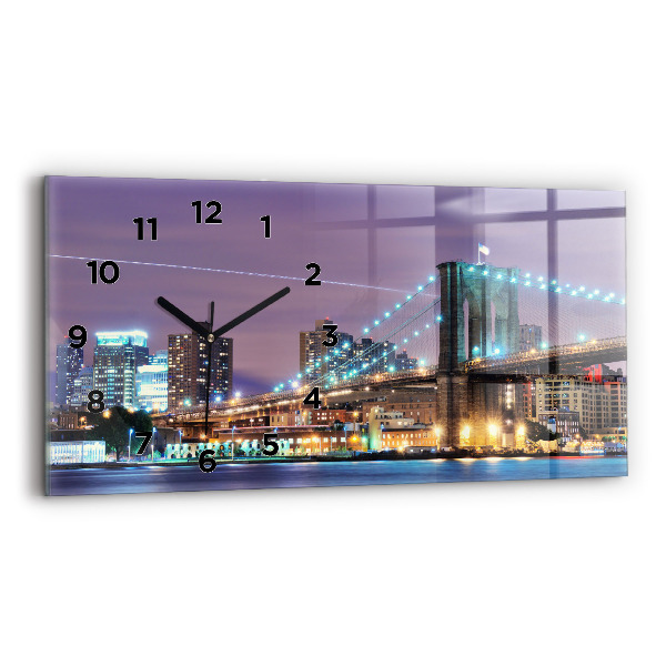 Horloge rectangulaire horizontale Pont de Brooklyn et East River