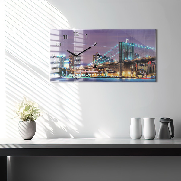 Horloge rectangulaire horizontale Pont de Brooklyn et East River
