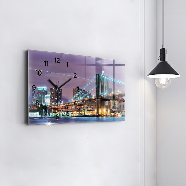 Horloge rectangulaire horizontale Pont de Brooklyn et East River