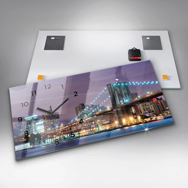 Horloge rectangulaire horizontale Pont de Brooklyn et East River