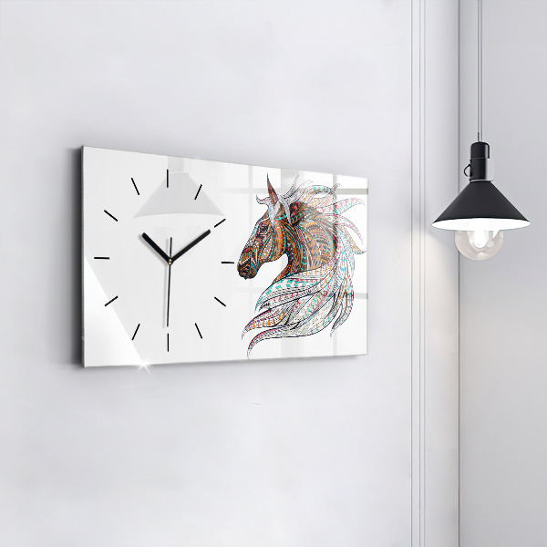 Horloge murale horizontale Illustration de cheval