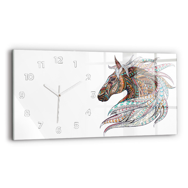 Horloge murale horizontale Illustration de cheval