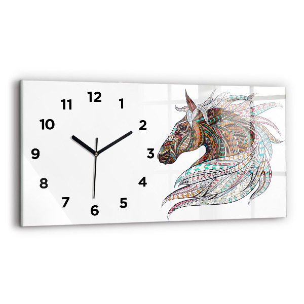 Horloge murale horizontale Illustration de cheval
