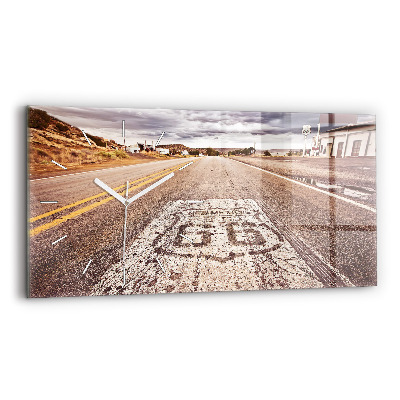 Horloge rectangulaire horizontale Route 66 États-Unis