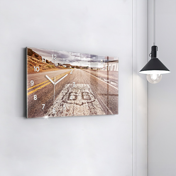 Horloge rectangulaire horizontale Route 66 États-Unis
