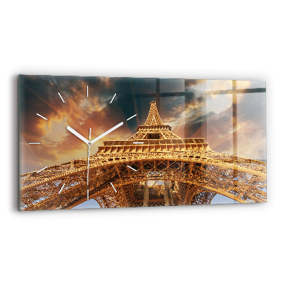 Horloge rectangulaire horizontale La Tour Eiffel au soleil